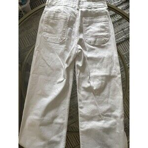Anthropologie Maeve Colette Cropped Wide-leg Jeans, Women's White Denim 26